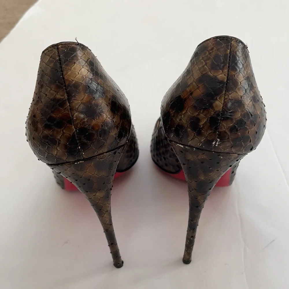 Christian Louboutin Pigalle Follies 100 python leo multi stiletto pumps 40 - Picture 7 of 12